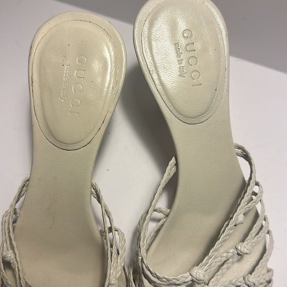 Gucci vintage braided strappy heel size 5B **needs heel posts *can buy on Amazon - Picture 8 of 15